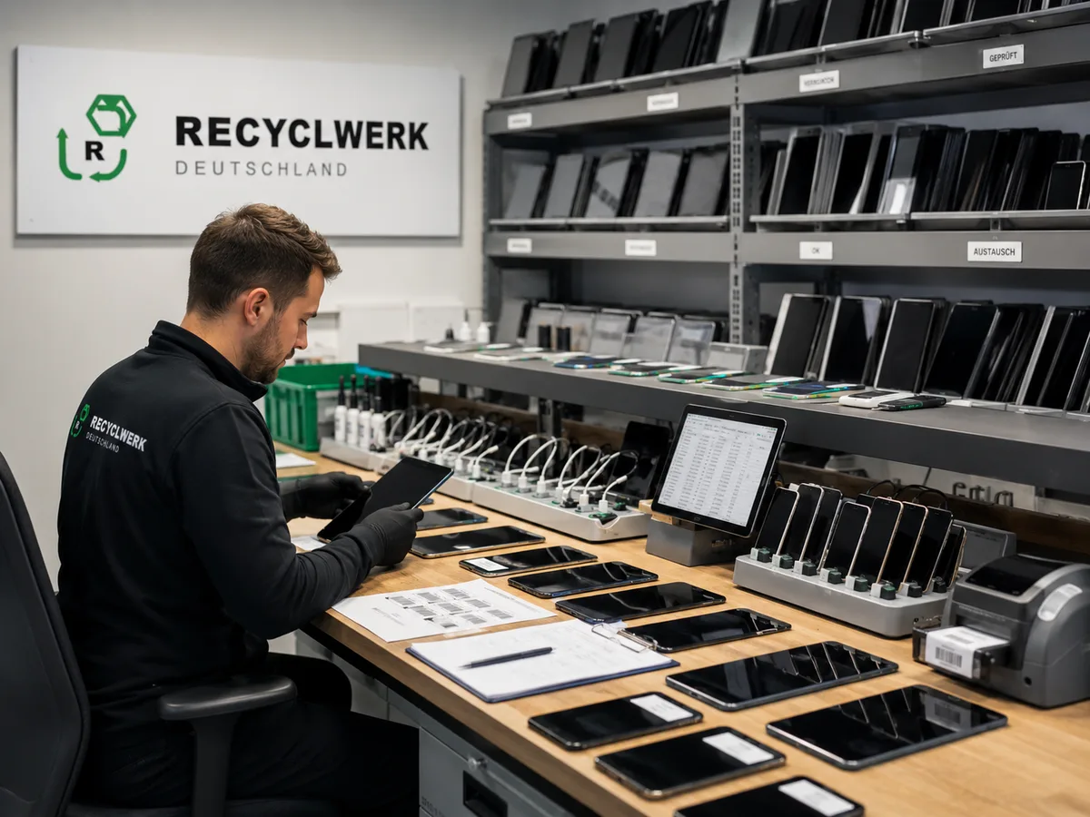Prüfung und Inventarisierung von Firmen-Smartphones und Tablets — Recyclewerk Mobile Endgeräte Ankauf